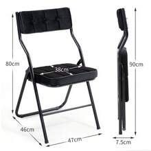Folding Chairs In A Pack Of 2 – Folding Dining Chairs With Cushions, Portable And Already Assembled, Additional Folding Chairs For Guests, Kitchen, Office, Wedding And Party - Black - View 2