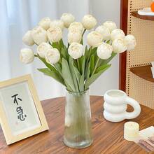 Best Recommended Artificial Flowers For Room Decor:1 Bouquet(3pcs) Artificial Tulip Flowers - Perfect For Weddings, Hotel & Office Decor | Spring Tabletop Ornament, Easter Decor, Home Decoration, Holiday Gift - Multicolor - View 2