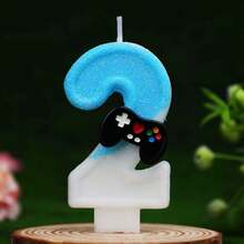 1pc Blue Video Game Shaped Birthday Candle, Children's Birthday Party Decor - Blue - View 16