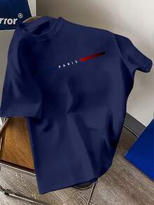 Men's Basic T-Shirt, Versatile Top, Men's Summer Clothing - 藍色 - 查看 8