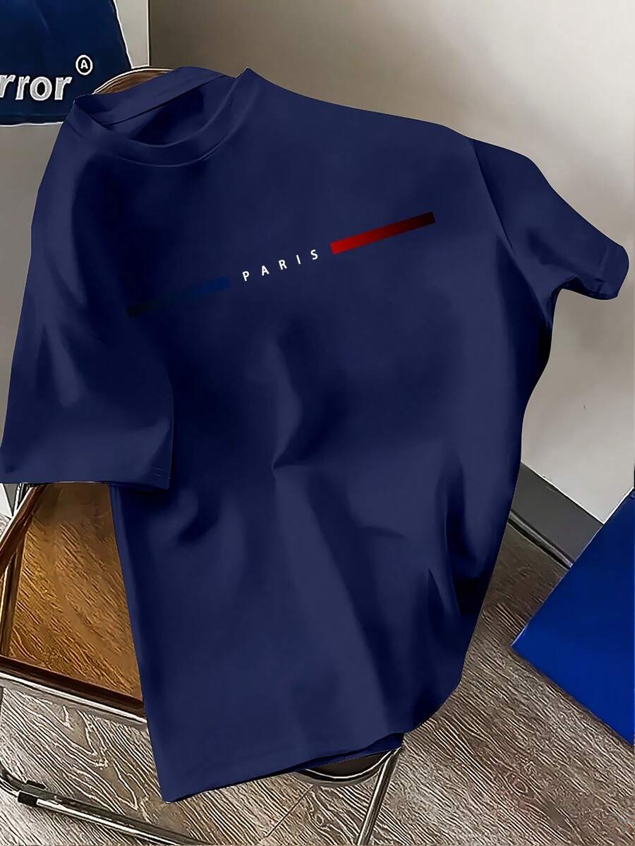 Men's Basic T-Shirt, Versatile Top, Men's Summer Clothing - 粉色 - 查看 1