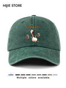 1 pezzo Cappellino da baseball leggero, traspirante, morbido e confortevole, regolabile, con stampa grafica di un'anatra per il sollevamento pesi, in colori assortiti, adatto per attività all'aperto e uso quotidiano, ottimo regalo per amici e famiglia - A - Visualizzare 8