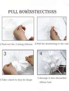 10 piezas Decoraciones de moño de cinta, moños de envoltura de regalo con cordón tirador, adecuados para decoración de coche de boda, decoración de boda, decoración de escalera, decoración de manija, decoración de regalo de cumpleaños, decoración de regalo de boda, adecuados para decoración de mesa y silla de boda - multicolor - Ver 8