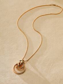 Nocturel Collar con colgante circular - Amarillo Oro - Ver 3