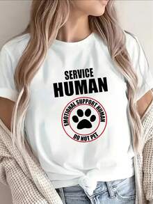 Short-Sleeved T-Shirt, Designed To Provide Emotional Companionship, A Fun Gift For Dog Lovers, Lightweight And Durable, Suitable For Home, Cafes Or Outdoor Use, Comfortable And Fitted For Everyday Wear - Unisex Cotton T-Shirt, Urban Vintage Style, Short-Sleeved And Round Neck. - 白色 - 查看 7