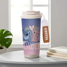 Cốc cà phê cách nhiệt Disney Stitch & Angel với họa tiết nền gradient nhiệt đới, chất liệu thép không gỉ, có nắp đậy, thiết kế hai ngăn uống, bền chắc. - Nhiều màu - Xem 4