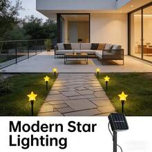 Solar Powered LED Starlight String Lights - Suitable For Homestay, Pool, Beach Party, Garden Path Decor, Creating Holiday Atmosphere - Star - View 7