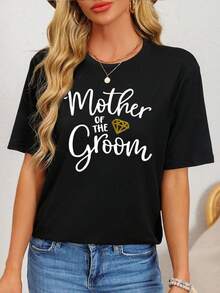 Women's T-Shirt For Spring And Summer - 黑色 - 查看 7