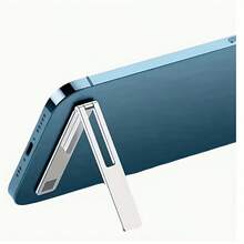 1 buah Stand Ponsel Logam Tak Terlihat Sudut Ganda, Desain Belakang Tak Terlihat Ultra Tipis, Pas Rata dengan Bodi Ponsel, Penyesuaian Sudut Ganda, Penempatan Horizontal & Vertikal, Paduan Aluminium Ringan, Tahan Lama, Cocok untuk Kantor Mobile, Menonton Video, Perjalanan, Pekerjaan Meja, Menonton Video Bebas Genggam - Dudukan ponsel - View 6