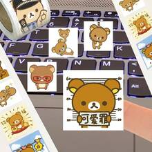 San-X Rilakkuma 500張可愛Lala熊卡通貼紙，適用於手機、電腦、行李箱、DIY，女孩生日禮物、玩具 - 彩色 - 查看 3