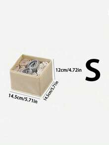 1/3/6pcs Reinforced Non-Woven Fabric Laundry Board, Foldable Storage Box, Drawer Organizer, Wardrobe Organizer, Desktop Miscellaneous Organizer Box - Beige - View 13