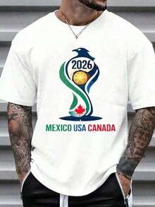 Camiseta suave para hombre con diseño de la Copa Mundial de 2026, para fanáticos del deporte, regalo perfecto para él, moda urbana, tallas desde S hasta 2XL, verano, manga corta, ligera y transpirable,ropa de hombre,parejas,envio nacional,regalo para hombre,oversize hombre. - Verde - Ver 1