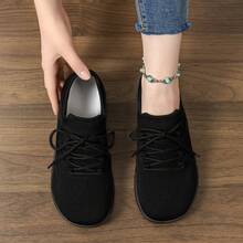 Fashionable Casual Sports Shoes, Breathable Mesh Sneakers For Women - Black - View 4