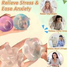 1pc Soft Creative Transparent Coconut Oil Highly Attractive High-Plasticity Squeeze Toy Ice Skin Handmade Ball Stress Relief Small Toy - Multicolor - View 5