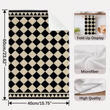 2pcs Geometric Pattern Printed Microfiber Kitchen Towels, 40*60cm Absorbent Dish Cloths, Suitable For Kitchen, Bathroom, Housewarming Gifts, High Value - Multicolor - View 3