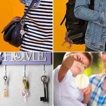 Kit de 56 piezas para hacer llaveros (28 llaveros y 28 argollas abiertas) para cordones de llavero, colgantes de bolso, manualidades DIY, joyería y elaboración de regalos. - Cadena de apertura - Ver 6