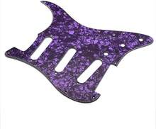 SAPHUE 11 Holes Strat Electric Guitar Pickguard And BackPlate Set For Fender US/Mexico Made Standard Stratocaster Modern Style Guitar Parts(SSS,Purple Pearl) - 顏色 - 查看 7