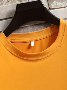Hip-Hop Style T-Shirt For Boys And Girls, With Urban Culture Prints, Perfect For Casual Street Dance Performances - 橘色 - 查看 3