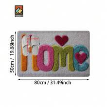 Felpudo de cocina grueso, suave y absorbente con patrón de dibujos animados "Home", estilo de dibujos animados divertidos, antideslizante y duradero, alfombra de baño cómoda y larga para puerta, cocina, hogar, oficina, fregadero, lavandería, baño, decoración primaveral del hogar, disponible en varios tamaños - Multicolor - Ver 6