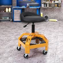 Rolling Garage Stool,  Adjustable Height, Smooth Rolling Mobility, Adjustable & Versatile, Enhanced Maneuverability, - A - View 10