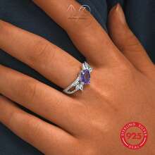 925 Sterling Silver Zirconia Inlaid Flower Petal Hollow Design Luxury Women's Open Ring, Elegant For Daily, Party, Holiday, Gift For Lover, Friend, Family - Silver - View 5
