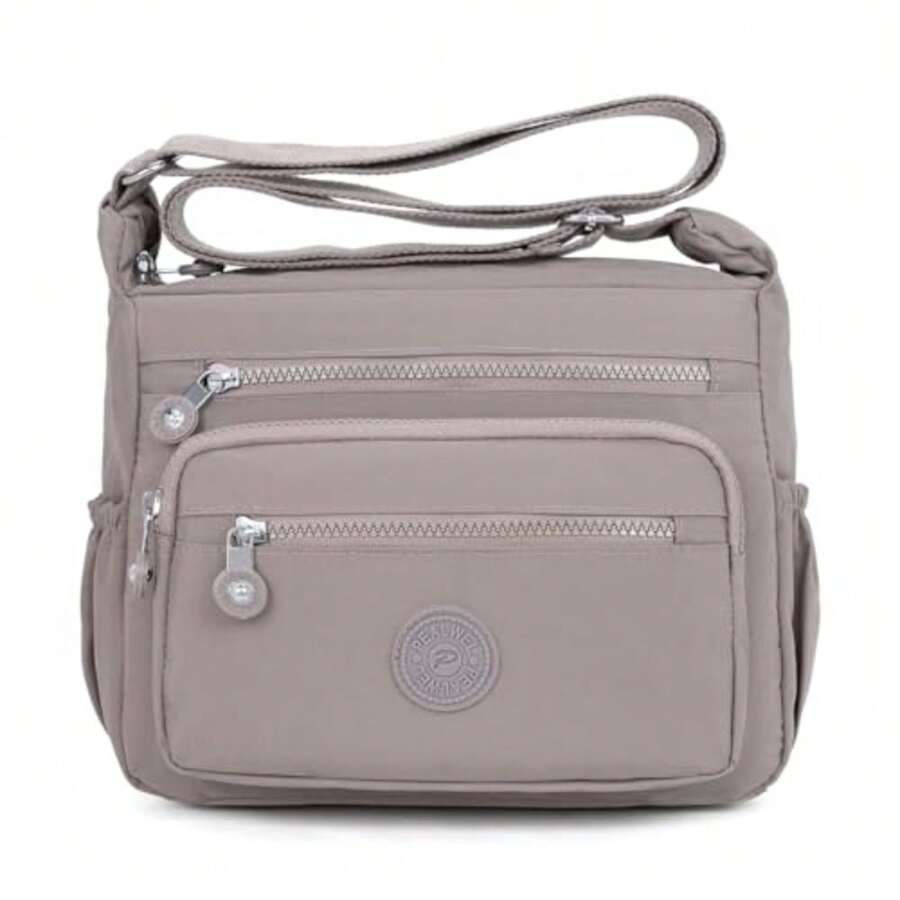 Pealwel Women Shoulder Handbag Roomy Multiple Pockets Bag Ladies Crossbody Purse Tote Top Handle Satchel - 卡其色 - 查看 1