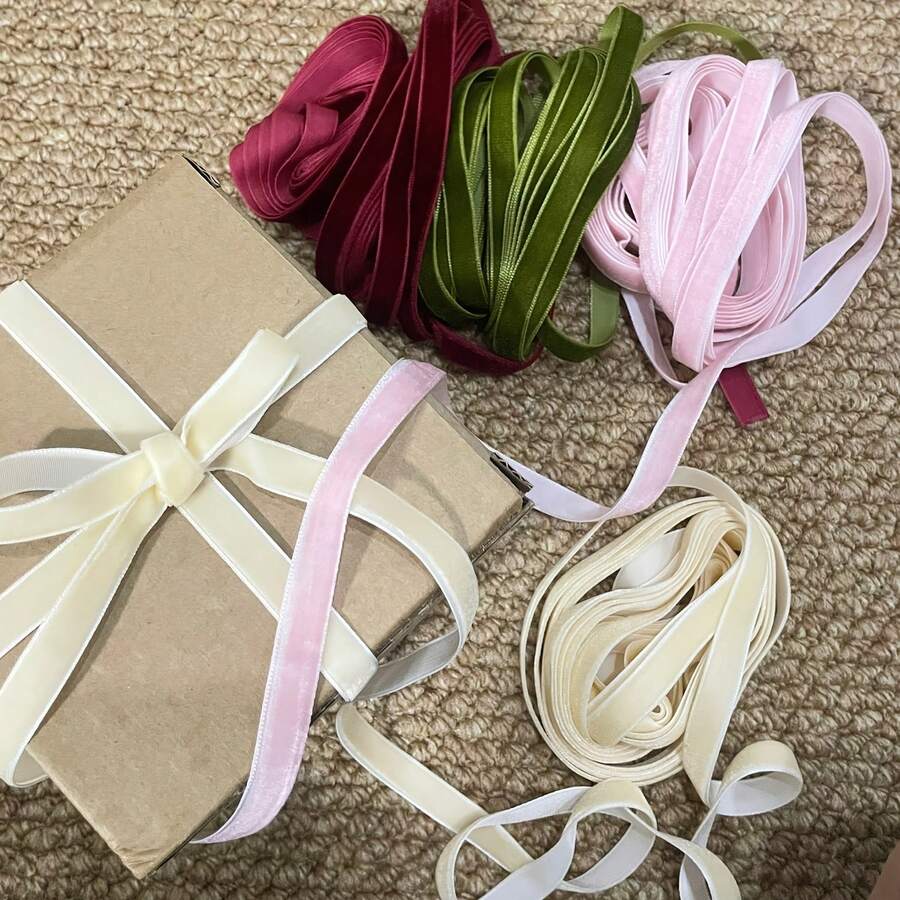 5 Yardas/Paquete Cinta de terciopelo de 3/8 pulgadas, colores surtidos, envolver regalos, manualidades DIY, lazos, coronas, decoración de bodas, Acción de Gracias - 5 tamaños de 10 mm - Ver 1