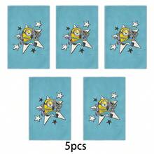 Miniso Minions Star Camera Towel Set, Light Blue Cartoon Print Soft Pure Cotton Towels, Available In 1-Pack, 2-Pack, 3-Pack, 4-Pack, 5-Pack, 6-Pack, Perfect For Bathroom & Home Use - Colocr - View 5