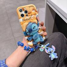 Disney Has Authorized, Phone Case - Chain Set, The Stitch Lilo & Stitch 3D Phone Case Plus A Silicone 3D Stitch Bracelet With Metallic Ring Removable Bracelet, Stitch And Angel Pattern, Compatible With Iphone17/16/15/14/13/12/11/XS/XR/X Plus Pro Max, A Stylish Cartoon Phone Case, The Perfect Gift Choice, Phone Protection, Durable Phone Cover, Great Gift For Friends And Family. - 白色 - 查看 6