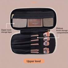 1 buah Tas Kosmetik Multifungsi, Tas Penyimpanan Dua Lapis PU, Tas Kosmetik Ritsleting Kapasitas Besar Kasual Modis, Pengatur Alat Tulis Perjalanan, Kantong Kosmetik Penting untuk Liburan - Beraneka warna - View 13