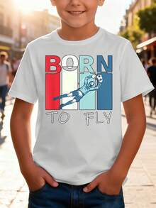 Camiseta para Niños con Temática de Fútbol, Diseñada para Comodidad y Creatividad, Perfecta para Uso Casual de Verano con Mangas Cortas - Blanco - Ver 7
