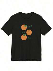 Women's Short-Sleeved Camisole, Personalized, New Spring/Summer 2026 Collection, With Cartoon Letter Print In Cherry Tomato Orange, Suitable For Summer, Y2K Clothing - Unisex Loose-Fitting Cotton Short-Sleeved Round Neck Camisole, Urban Vintage Style. Suitable As A Gift. Women's T-Shirt. Blouses>Elegant. Boho Chic. Soft, Breathable, And Comfortable Women's Top, Ideal For Spring, Summer, And Autumn, Perfect For Vacations, Travel, And Everyday Wear. - 1 - 查看 1