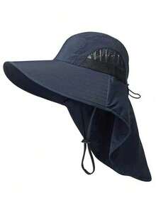 1pc Waterproof, Quick-Drying Wide-Brimmed Sun Hat, Breathable Hiking Sun Protection Neck Strap/Fishing Hat For Men And Women, Suitable For Summer Use. - Multicolor - View 6