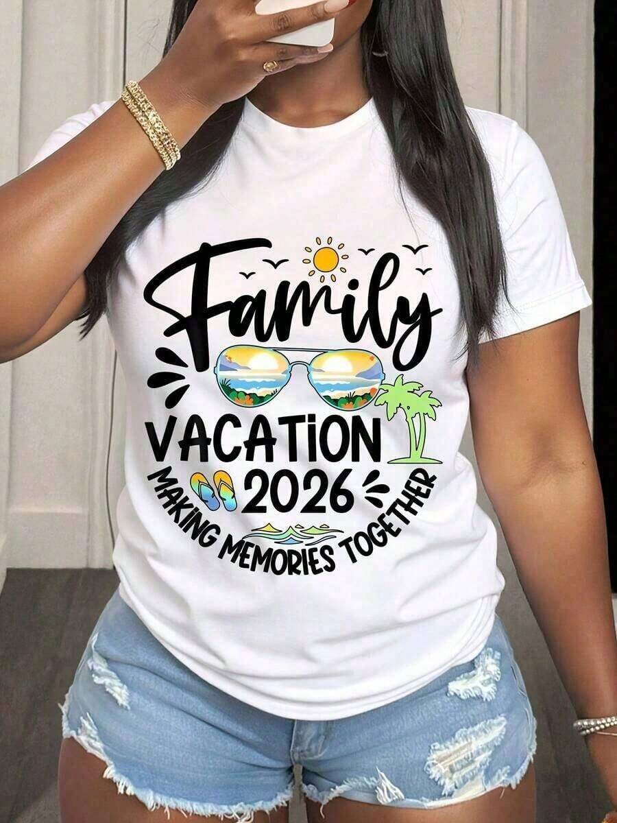 Short-Sleeve Sailing Together Bahamas Soft Making Memories Together Cruise Vacation T-Shirt Family Trip Souvenir Travel Enthusiasts Island Getaway Celebration Wear 100% Cotton - 白色 3 - 查看 1