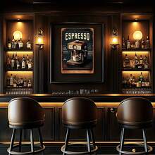 1 buah Hiasan Dinding Cetak Seni Kopi Logam Vintage - 20,32x30,48cm Desain Mesin Espresso Rustic dengan Teks Italia, Tanda Logam Tahan Lama Cocok untuk Dapur, Kafe, Kantor - Hadiah Sempurna untuk Pecinta Kopi, Lubang Pra-Bor Seperti yang Ditunjukkan pada Bagan Ukuran - Beraneka warna - View 4