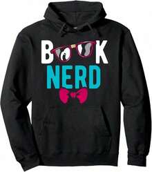 Book Nerd Compatible, Fun Gift For Readers, Book Lovers, Men And Women, Hoodie. - 黑色 21 - 查看 1
