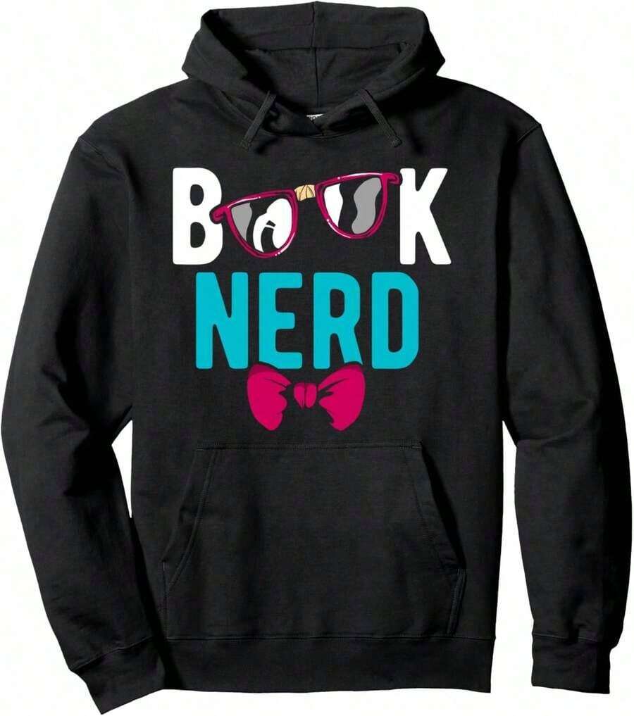Book Nerd Compatible, Fun Gift For Readers, Book Lovers, Men And Women, Hoodie. - 黑色 21 - 查看 1