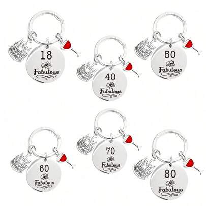 Bộ sưu tập 36 chiếc/12 bộ móc khóa bằng thép không gỉ dành cho các buổi tiệc sinh nhật mùa hè, món quà sinh nhật độc đáo dành cho các cặp đôi ở độ tuổi 18, 40, 50, 60, 70 và 80, lý tưởng cho các dịp kỷ niệm và sinh nhật trọng đại. [Bộ sản phẩm bao gồm 12 móc khóa, 12 túi quà và 12 thiệp cảm ơn] Phụ kiện xe hơi, phụ kiện túi xách, quà tặng dễ thương phong cách Gothic Y2K cho mẹ, cha, lễ tốt nghiệp và giáo viên.