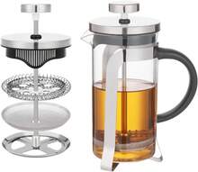 Maveite French Press Coffee Maker Carafe Coffee Presser Heat Resistant Glass With 3 Level Filtration System Stainless Steel Brews Coffee And Tea Press 12 Oz - White - View 8