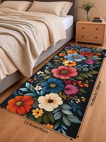 1 pieza Alfombra de cocina floral vintage, con tapete de cocina engrosado y tapete antideslizante para estar de pie, adecuado para fregadero, lavandería, oficina y mesa. - Multicolor - Ver 16