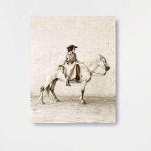 Cuadro 2D Plano, 2D Plano, 2D Plano 1 pieza Mujer a Caballo con Marco de Madera Maciza, Decoración de Pared Sin Instalación, Estilo Vintage Country Western Minimalista para el Hogar, Elegante Regalo Rústico para Dormitorio, Sala de Estar, Oficina, Inauguración de la Casa - Enmarcado - Ver 1