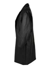 Women's Mid-Length Casual Loose Leather Jacket Coat For Autumn/Winter - Black - View 5