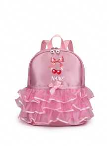 This Back To School Personalized Learning Bag/Dance Bag Set Comes In Multiple Sizes, Featuring A Pink Lace Bow Pattern, Perfect For School, Dance Class, Travel And Daily Use. It's Also A Great Gift Choice For Friends, Daughters' Birthdays, Collections Or Christmas. - Multicolor - View 15
