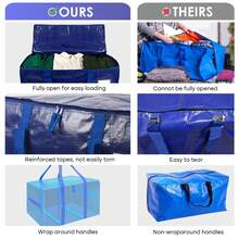 Thickened Large Capacity Moving Backpack Tote Bag, Dual Zipper Design, Durable And Sturdy, Alternative To Moving Boxes, Moving Supplies - Blue - View 3