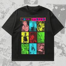 Cyndi Lauper T-Shirt, 80s Pop Icon, Singer, Colorful Pop Art Band - 黑色 - 查看 7