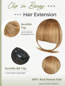 DNE HAIR 100%健康原色真人髮接髮 無瀏海 6#淺棕色 自然輕盈瀏海假髮 柔軟絲滑親膚 不掉髮不打結 無縫隱形設計 易安裝易拆卸 可重複使用 適合女性女孩初學者 日常妝容 度假 街頭風 結婚髮型造型轉換 - S6 - 查看 2
