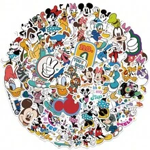 50pcs Disney Sticker Mickey Mouse Durable, Multifunctional Designs For Laptops, Water Bottles, Phones & More - 1 Set - View 3