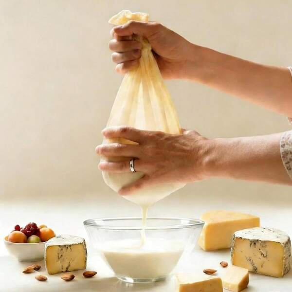2 Pcs, Unisex, Natural White, Reusable Cheesecloth / 100-Grade Unbleached Cotton Cloth, High-Quality 100% Unbleached Cotton, Fine & Dense Mesh For Straining & Filtering, Hemmed Edges To Prevent Fraying, Size 20x20 Inches, Washable & Reusable, Multi-Purpose For Cooking, Baking, Juicing, Nut Milk, Cheese Making, Yogurt, Broth Straining, Lightweight & Compact For Storage, Practical & Kitchen Essential Style, Fine Mesh Cheesecloth / Nut Milk Bag Alternative, For Home Kitchen, Craft Projects, Cold Brew, Tofu Pressing, Jam Straining, As Gift For Home Cooks, Cheese Makers, Bakers, Juice Enthusiasts, Crafters