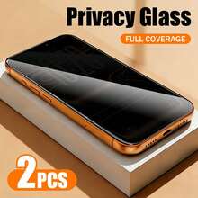 2pcs Anti-Spy Tempered Glass Screen Protector, Suitable For IPhone 17/17 Pro/17 Pro Max/17 Air/16 Pro Max/15 Pro Max/14/13/12/11/Pro/Pro Max/Plus/X/XR/XS/XS Max, Anti-Scratch, Anti-Shock, Anti-Oil, Anti-Fingerprint - Black - View 34