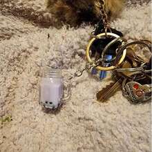 5 piezas Mini llaveros de taza de bubble tea, dijes de taza coloridos, que incluyen llavero, anillo para llave, decoración de mini taza de bubble tea, manualidades DIY para llaveros, bolsos, mochilas, regalo pequeño y lindo - Llavero de taza de té con leche - Ver 6